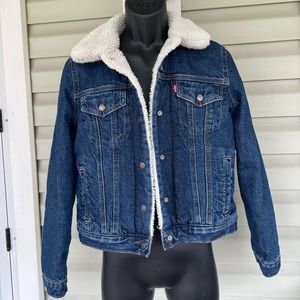 Levis Sherpa/Flannel Lined Reversible Denim Jacket Unisex Size S/P